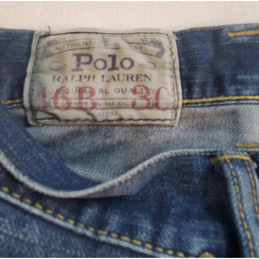 Polo Ralph Lauren Jeans Mens Size 46B x 30 Blue Hampton Straight Measure 46 X 27 - Picture 10 of 12